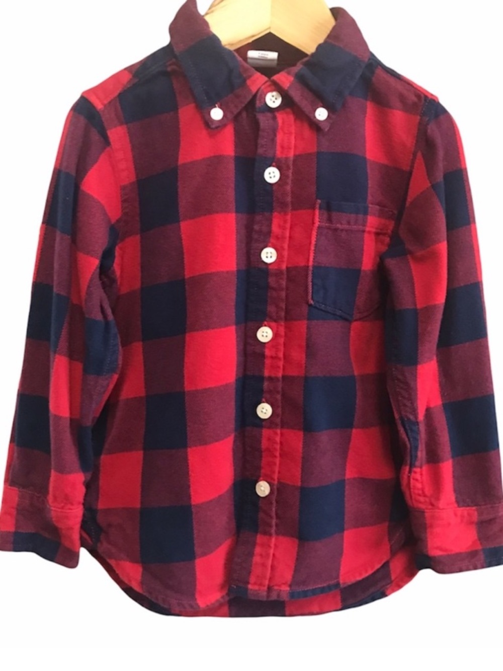 Gap Kids buffalo check flannel shirt - red & blue size 6-7 years